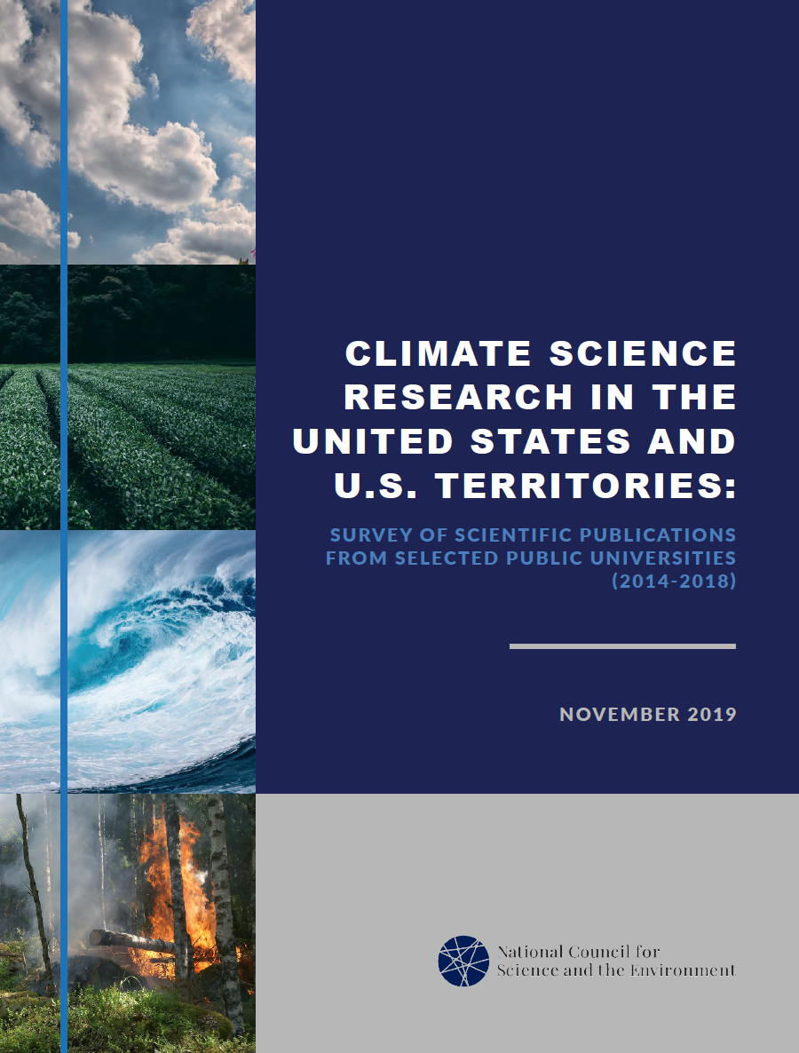 The front cover of the Climate Science Research in the United States and U.S. Territories report from 2019