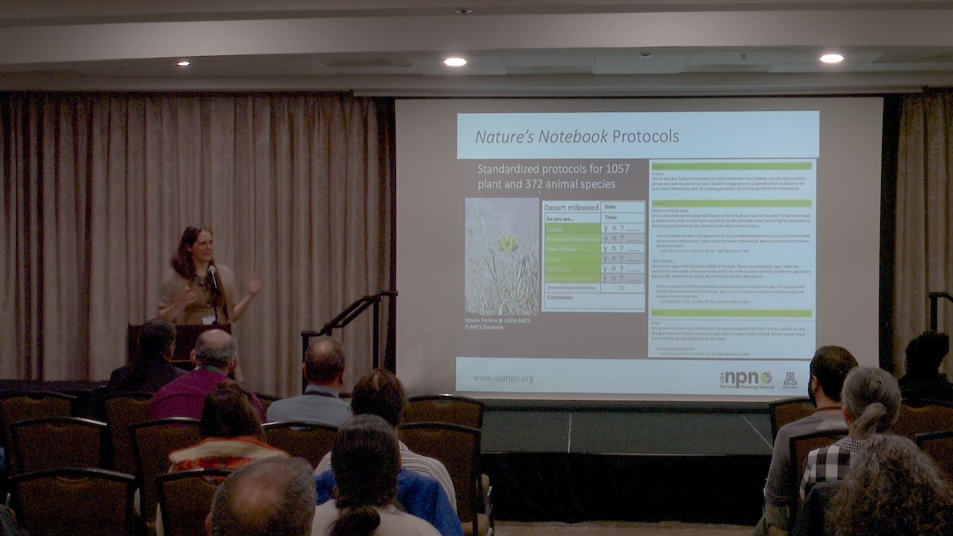 Alyssa Rosemartin giving a presentation