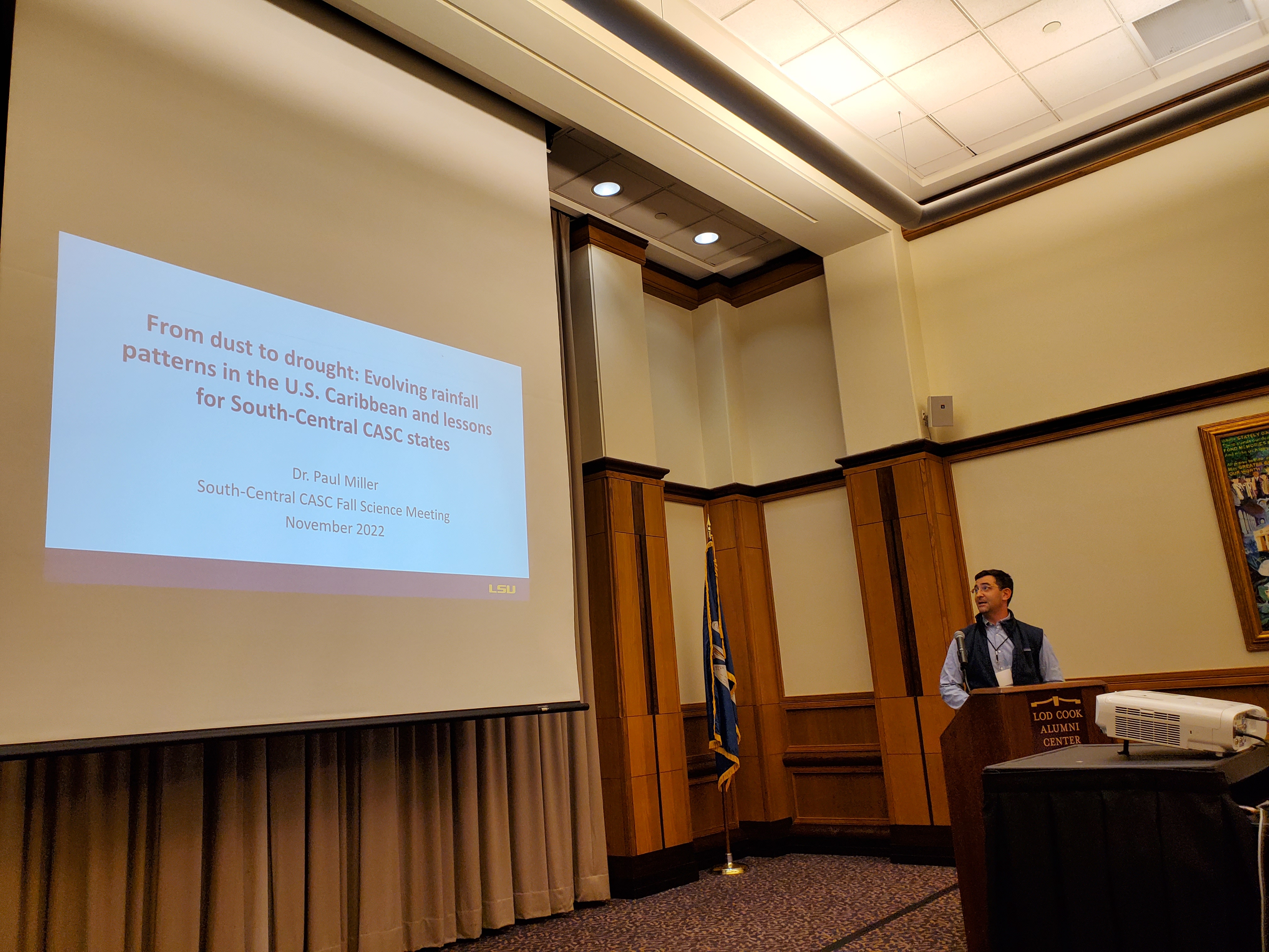 An image of Dr. Paul Miller presenting the keynote address.