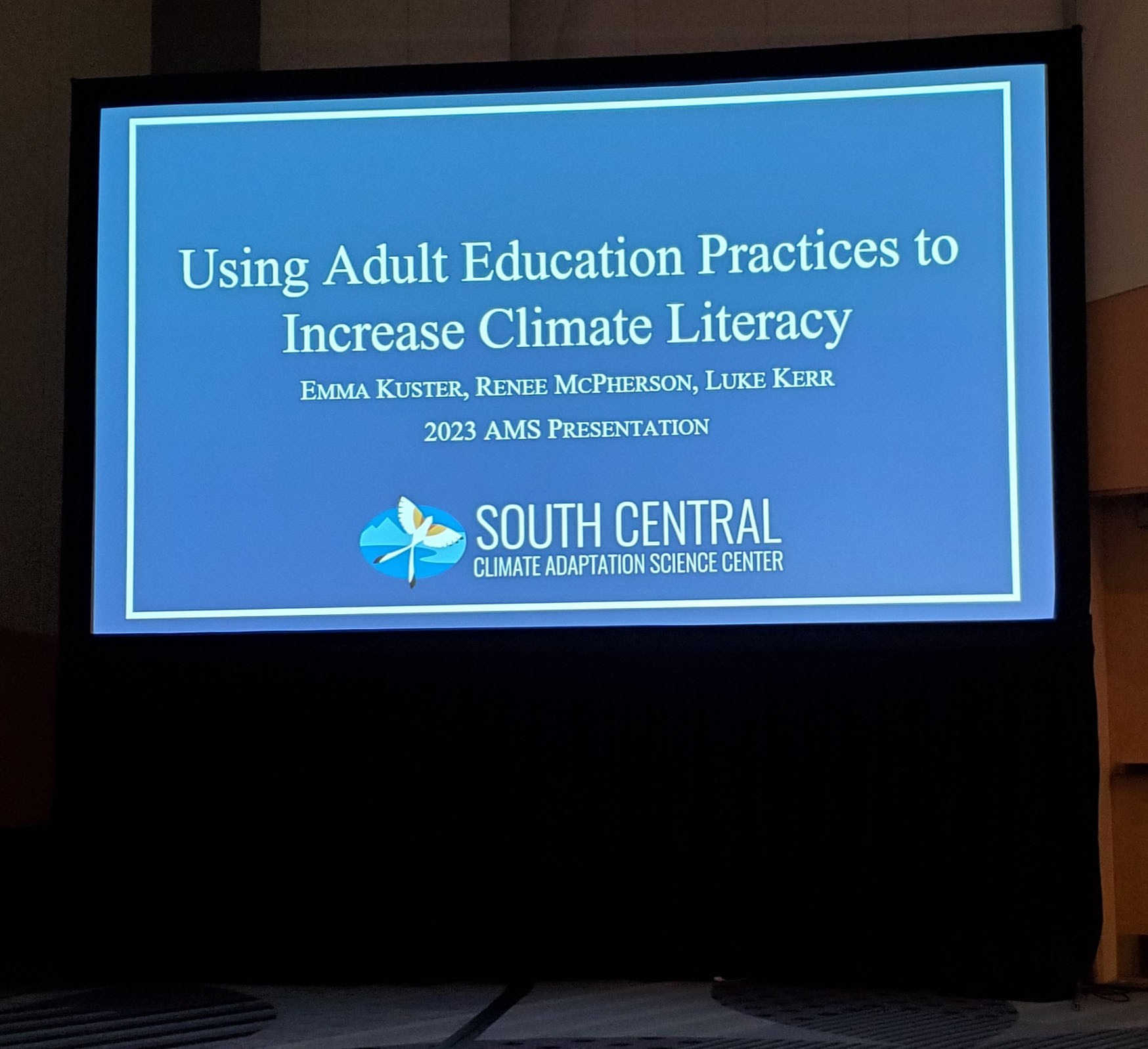 Presentation slide from "Using Adult Education Practices to Increase Climate Literacy" talk at AMS 2023