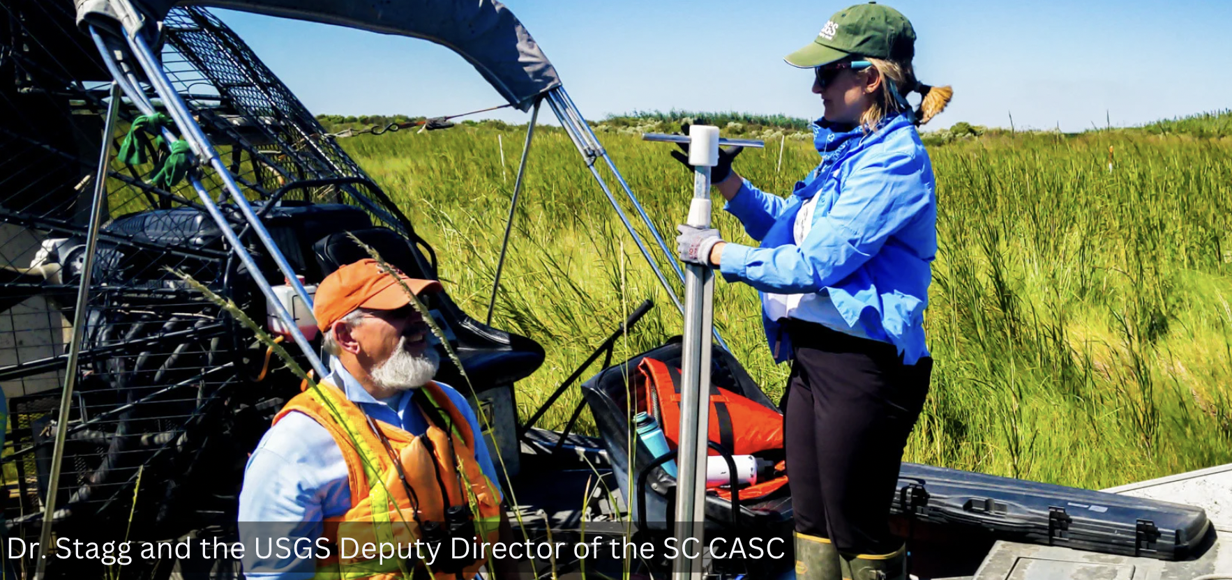 Dr. Stagg and the USGS Deputy Director of the South Central CASC conducting fieldwork