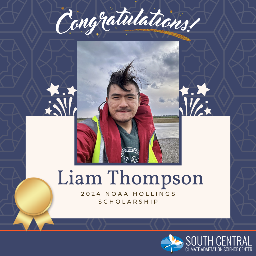Liam Thompson with wind-whipped hair and stormy skies in the background