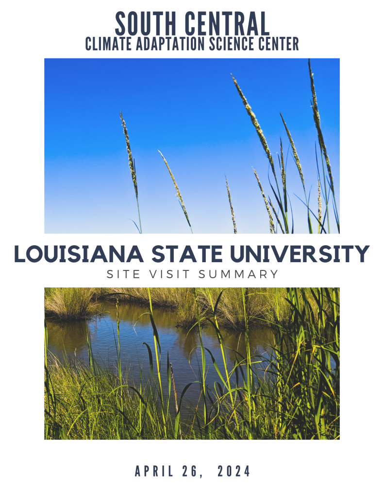 A view of the cover page from the Louisiana State University Site Visit Summary document