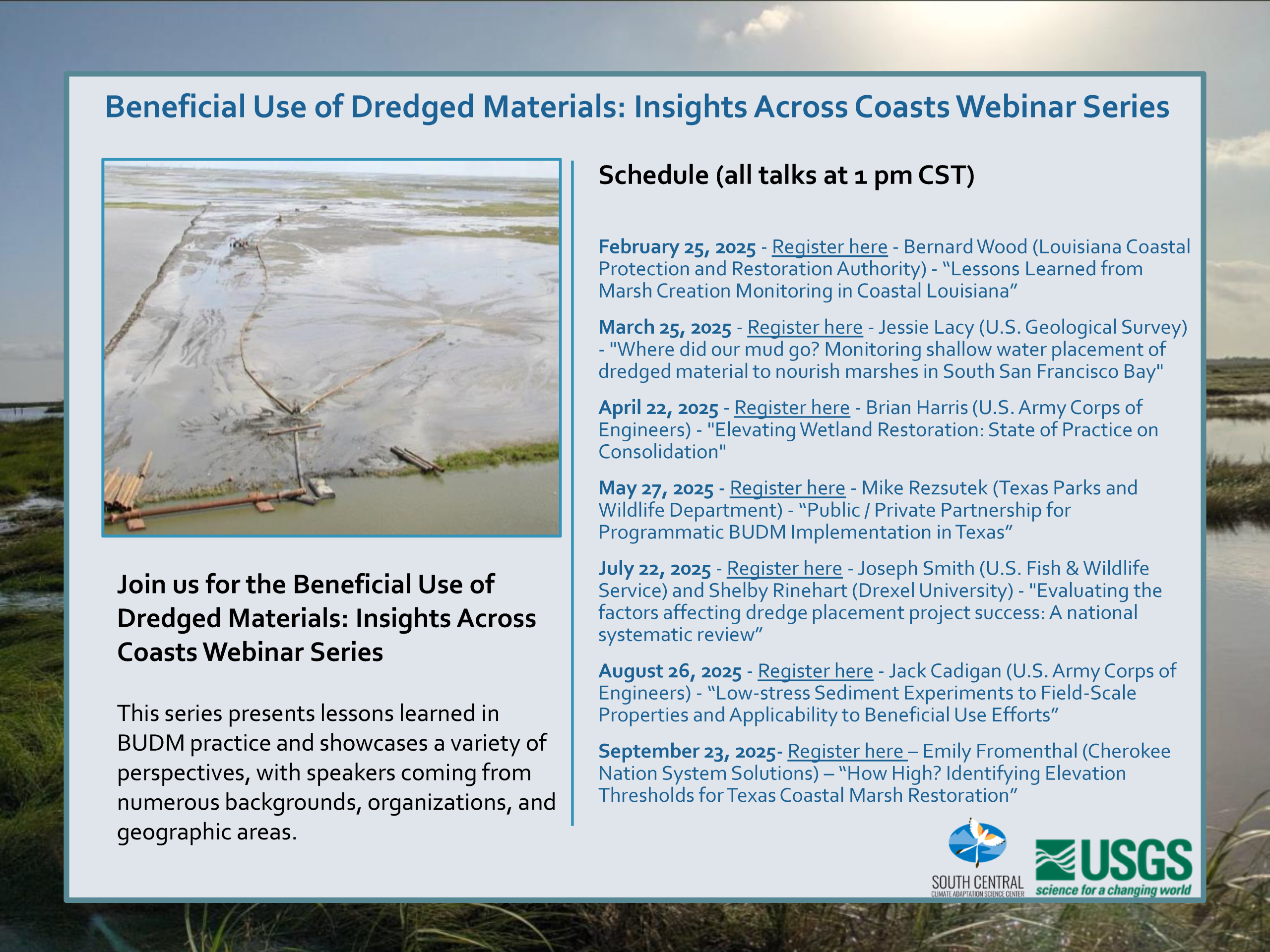 BUDM Webinar Series descriptions